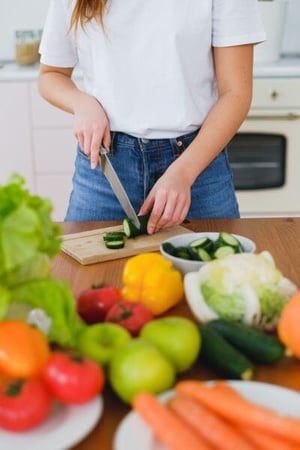 eating vegetables